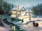 Thomas Kinkade Moonlit Sleigh Ride