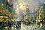 Cityscapes Prints - New York, 5th Avenue by Thomas Kinkade
