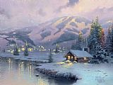 Thomas Kinkade Olympic Mountain Evening