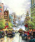 Thomas Kinkade San Francisco, a View Down California Street From Nob Hill