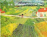 Vincent van Gogh Landscape with Choach And Train in The Background