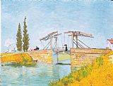 Vincent van Gogh The Bridge of Langlois at Arles with a Lady with Umbrella