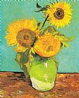 Vincent van Gogh Three Sunflowers in a Vase