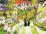 Vincent van Gogh Village Street And Stairs in Auvers with Figures