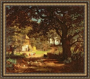 House Framed Prints - The House in the Woods by Albert Bierstadt