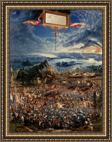 The Battle of Bannockburn Framed Paintings - The Battle of Issus by Albrecht Altdorfer