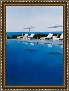 Exterior Framed Paintings - L.a. Swimming Pool by Alessandro Raho