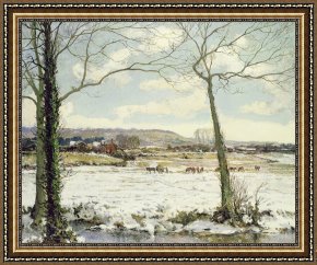 Cold Framed Paintings -  The Frozen Meadow by Alexander Jamieson