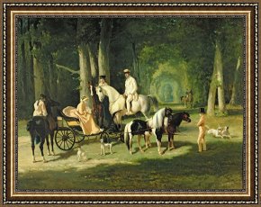 Mr And Mrs a Mosselman And Their Two Daughters Framed Paintings - Mr and Mrs A Mosselman and their Two Daughters by Alfred Dedreux