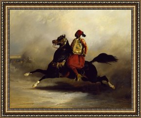 Dedreux Framed Paintings - Nubian Horseman at the Gallop by Alfred Dedreux or de Dreux