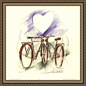 Romance Framed Prints - Bicycle Romance by alfred gockel
