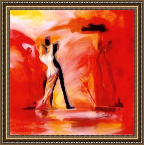 Romance Framed Prints - Romance in Red Ii by alfred gockel