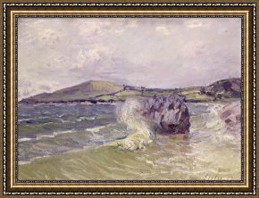 Lady Framed Prints - Ladys Cove Wales 1897 by Alfred Sisley