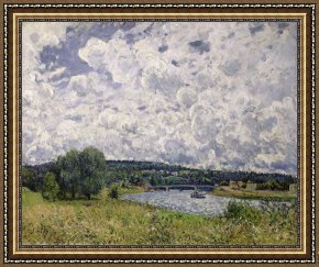 Seine Framed Paintings - The Seine at Suresnes by Alfred Sisley