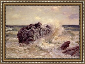 Waves, Framed Prints - The Wave Lady's Cove Langland Bay by Alfred Sisley