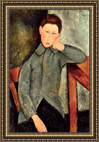 Naughty Boy Or Compulsory Education Framed Prints - The Boy by Amedeo Modigliani