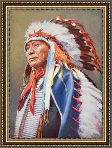 American Framed Prints - Chief Hollow Horn Bear by American School