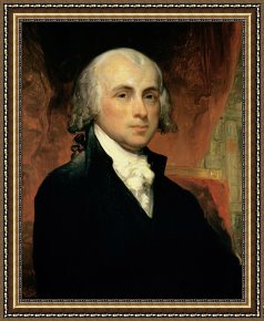 American Framed Prints - James Madison by American School