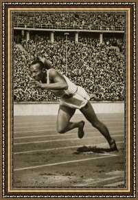 Jesse Framed Paintings - Jesse Owens by American School