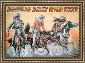 Wild Boar Framed Prints - Poster for Buffalo Bill's Wild West Show by American School