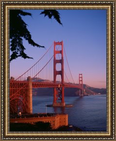 The Brandenburg Gate Berlin Framed Paintings - View of the Golden Gate Bridge by American School