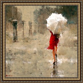 Meadow Angels - White Poppies Framed Prints - Red And White by Andre Kohn