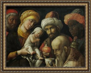 Mantegna Framed Prints - Adoration of The Magi by Andrea Mantegna