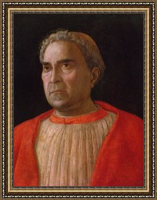 Mantegna Framed Prints - Portrait of Cardinal Lodovico Trevisano by Andrea Mantegna