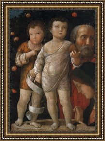 Mantegna Framed Prints - The Holy Family with St John by Andrea Mantegna
