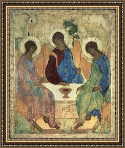 Disputation of The Holy Sacrament (la Disputa) [detail 10a] Framed Prints - The Holy Trinity by Andrei Rublev
