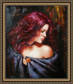 Beauty Framed Paintings - Midnight Beauty by Andrew Atroshenko