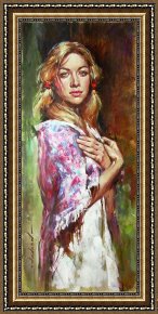 Beauty Framed Paintings - Russian Beauty by Andrew Atroshenko
