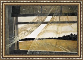 Sea Framed Paintings - Wind From The Sea 1947 by andrew wyeth