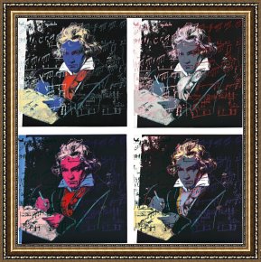 Andy Warhol Framed Paintings - Beethoven X 4 by Andy Warhol