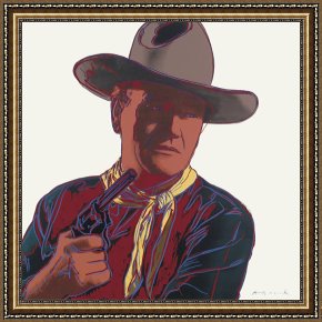 Andy Warhol Framed Paintings - Cowboys And Indians John Wayne 201 250 1986 by Andy Warhol