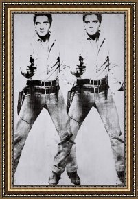Andy Warhol Framed Paintings - Double Elvis c.1963 by Andy Warhol