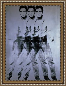 J.f.k. in Berlin, 1963 Framed Prints - Elvis 1963 Triple Elvis by Andy Warhol