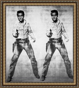 Andy Warhol Framed Paintings - Elvis c.1963 Double Elvis by Andy Warhol