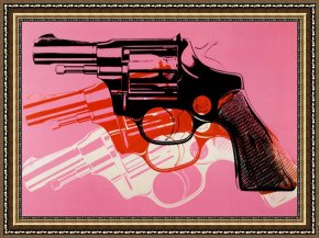 Andy Warhol Framed Paintings - Gun c.1981 82 by Andy Warhol