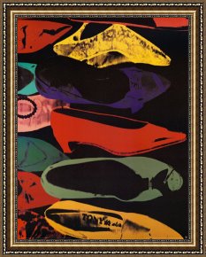 Andy Warhol Framed Paintings - Shoes 1980 by Andy Warhol