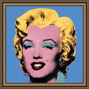 Andy Warhol Framed Paintings - Shot Blue Marilyn 1964 by Andy Warhol