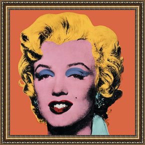 Andy Warhol Framed Paintings - Shot Orange Marilyn 1964 by Andy Warhol