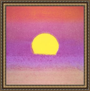 Andy Warhol Framed Paintings - Sunset c.1972 40 40 Lavender by Andy Warhol
