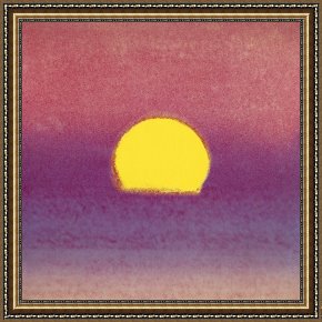 Andy Warhol Framed Paintings - Sunset c.1972 Pink Purple Yellow by Andy Warhol