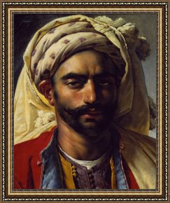 Bust Framed Prints - Portrait of Mustapha by Anne Louis Girodet de Roucy-Trioson