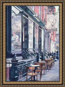 New York City Framed Paintings - Cafe Della Pace East 7th Street New York City by Anthony Butera