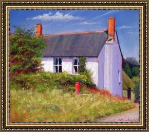 Exterior Framed Paintings - The Red Milk Churn by Anthony Rule