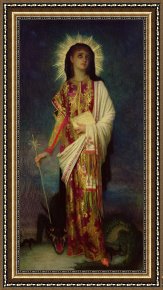 Herbert Framed Paintings - Saint Margaret Slaying the Dragon by Antoine Auguste Ernest Herbert