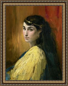 Belle Du Jour Framed Paintings - La Belle Orientale by Antoine Vollon