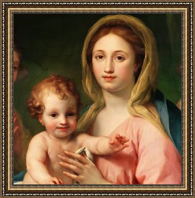 Raphael Framed Prints - Madonna and Child by Anton Raphael Mengs
